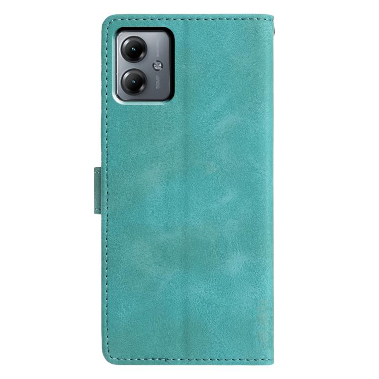 For Motorola Moto G14 Triangles Embossed Leather Phone Case