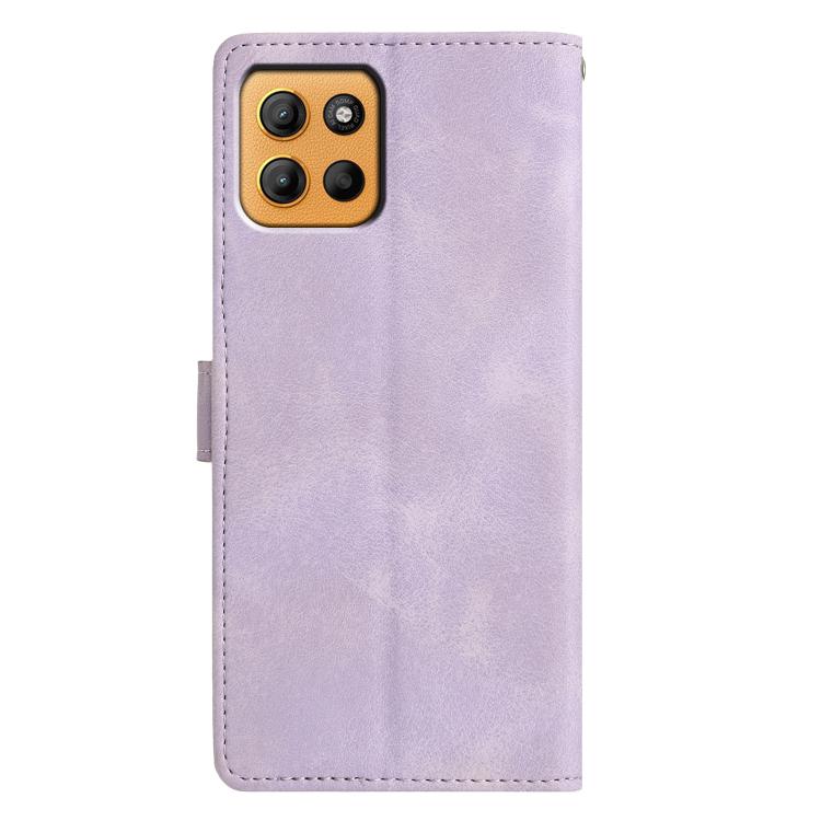 For Motorola Moto G15 Triangles Embossed Leather Phone Case