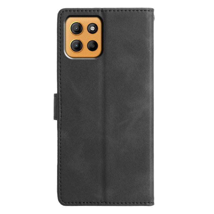 For Motorola Moto G15 Triangles Embossed Leather Phone Case