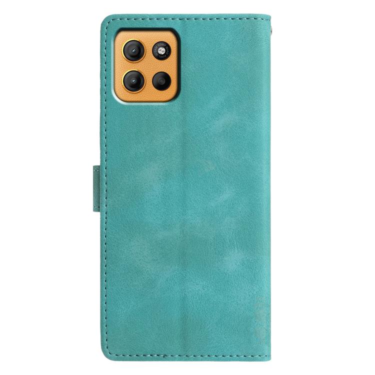 For Motorola Moto G15 Triangles Embossed Leather Phone Case
