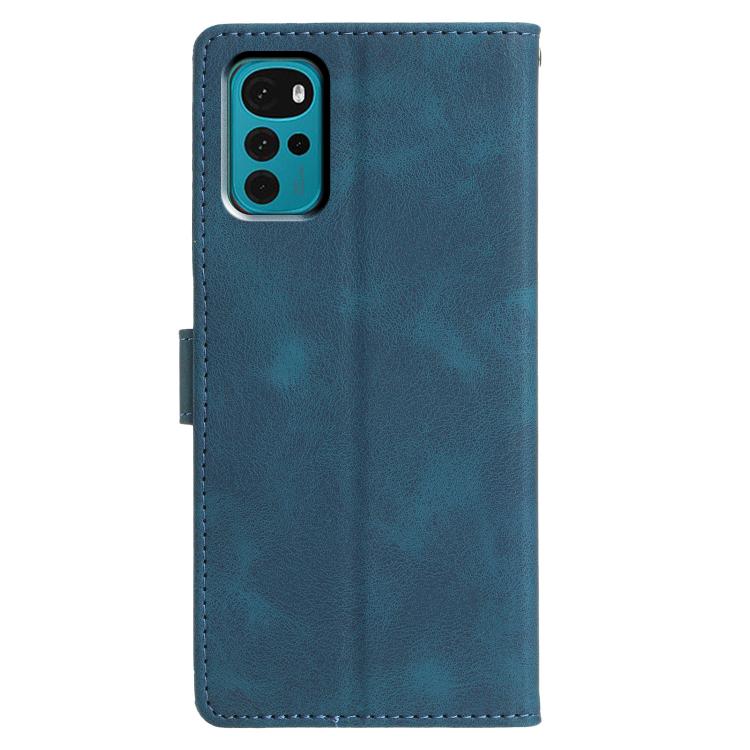 For Motorola Moto G22 Triangles Embossed Leather Phone Case