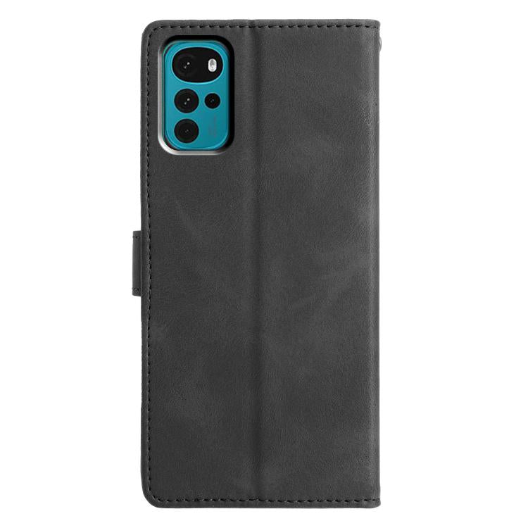 For Motorola Moto G22 Triangles Embossed Leather Phone Case
