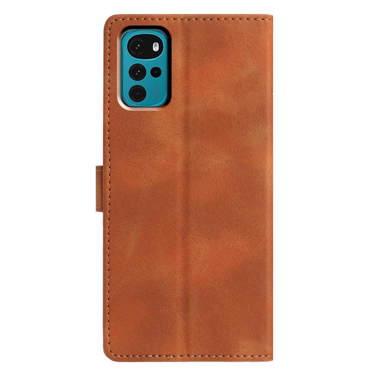 For Motorola Moto G22 Triangles Embossed Leather Phone Case