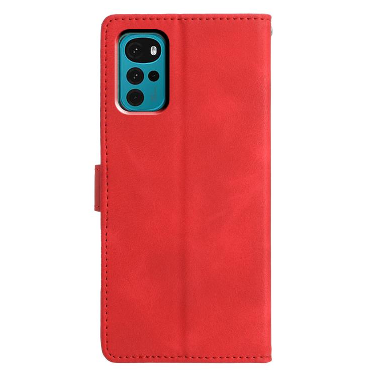 For Motorola Moto G22 Triangles Embossed Leather Phone Case