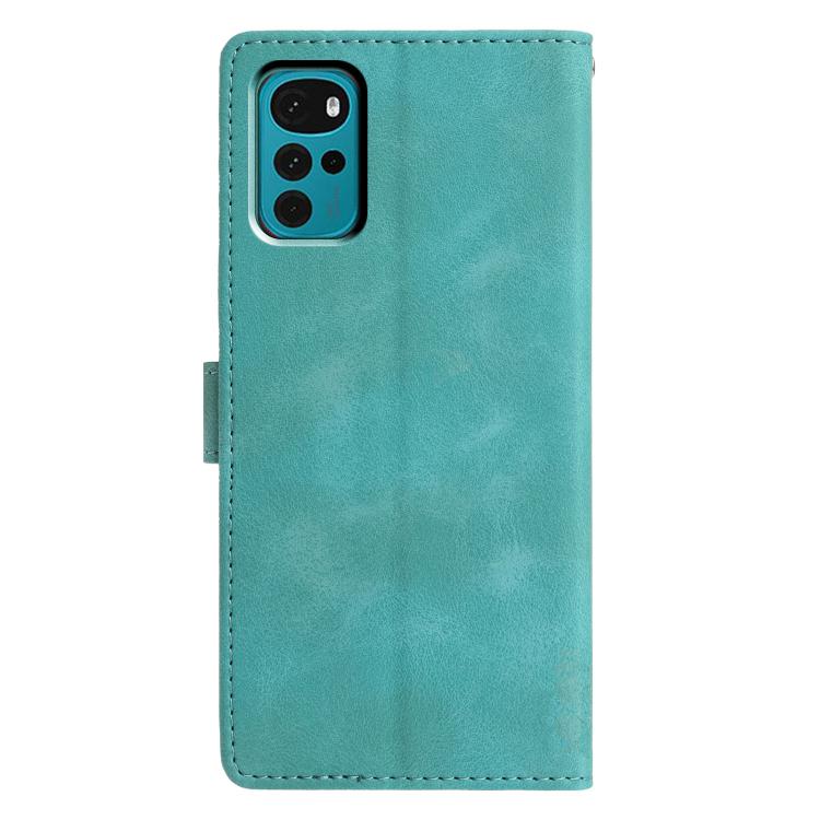 For Motorola Moto G22 Triangles Embossed Leather Phone Case