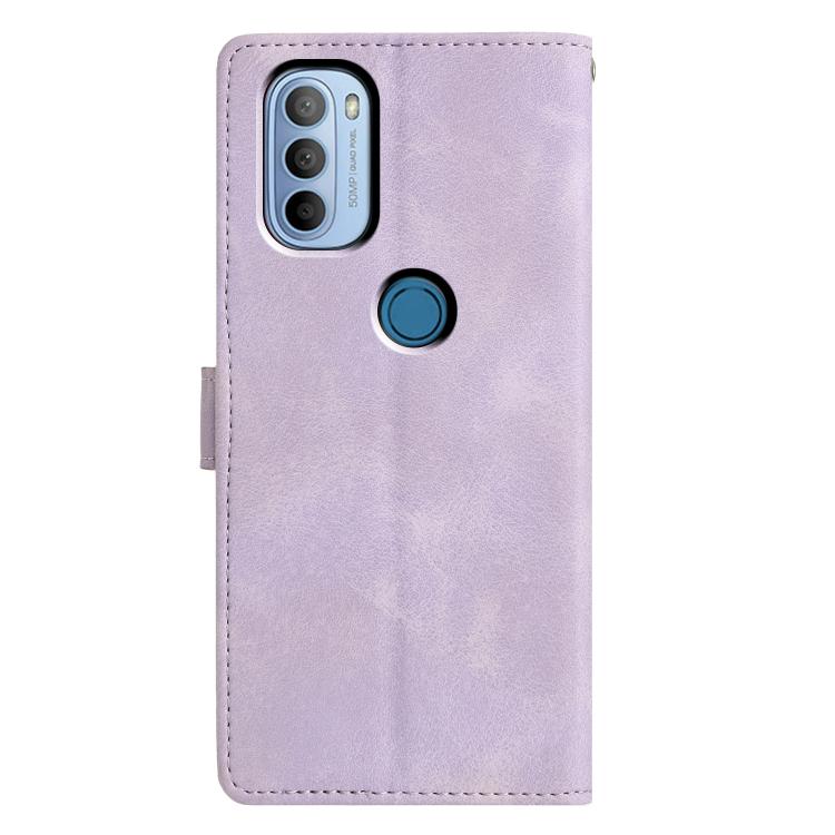 For Motorola Moto G31 / G41 Triangles Embossed Leather Phone Case