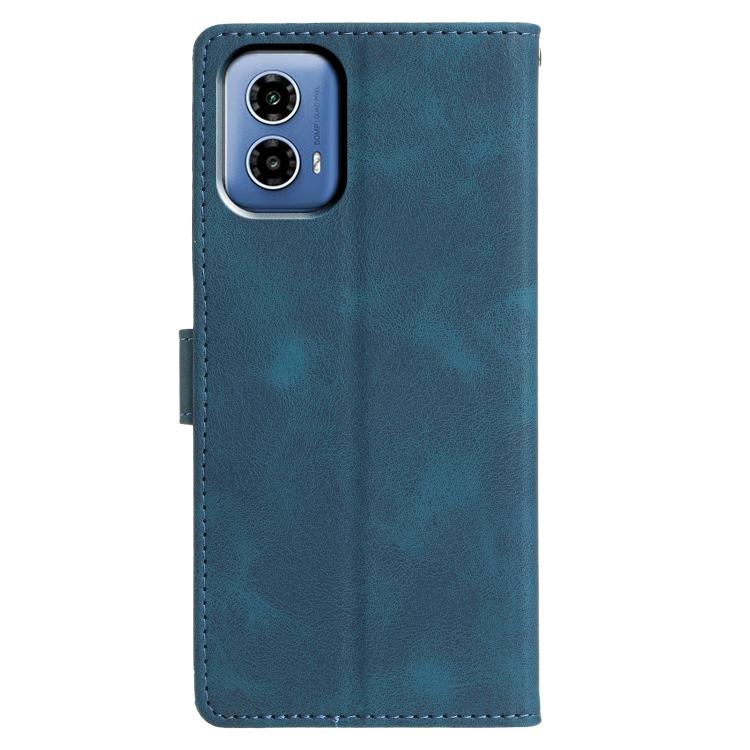 For Motorola Moto G34 Triangles Embossed Leather Phone Case