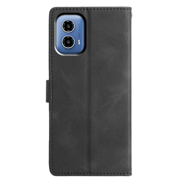 For Motorola Moto G34 Triangles Embossed Leather Phone Case