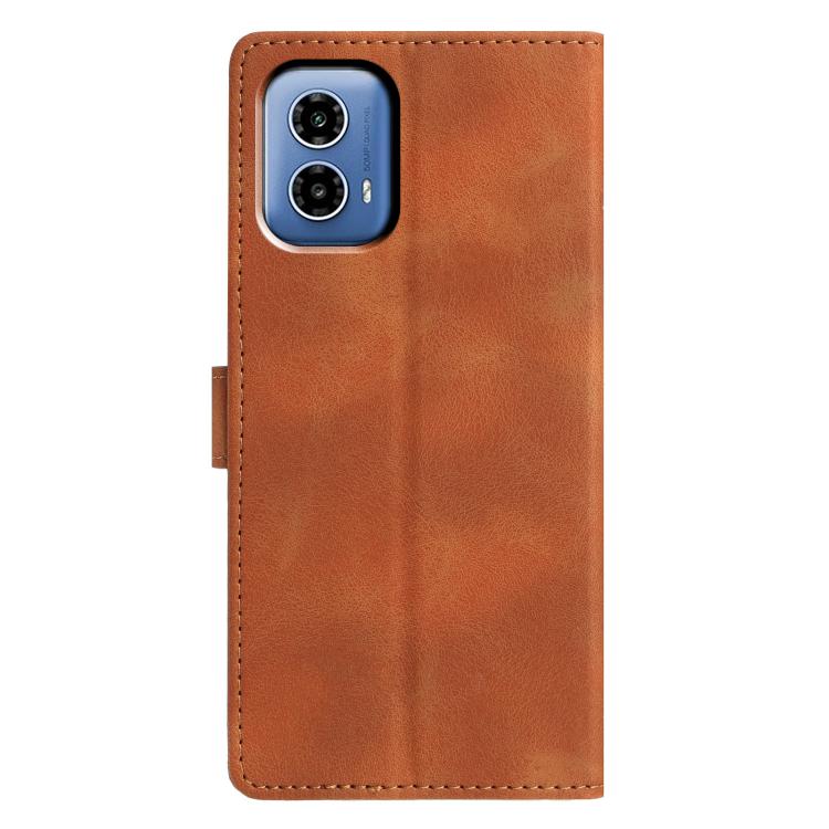 For Motorola Moto G34 Triangles Embossed Leather Phone Case