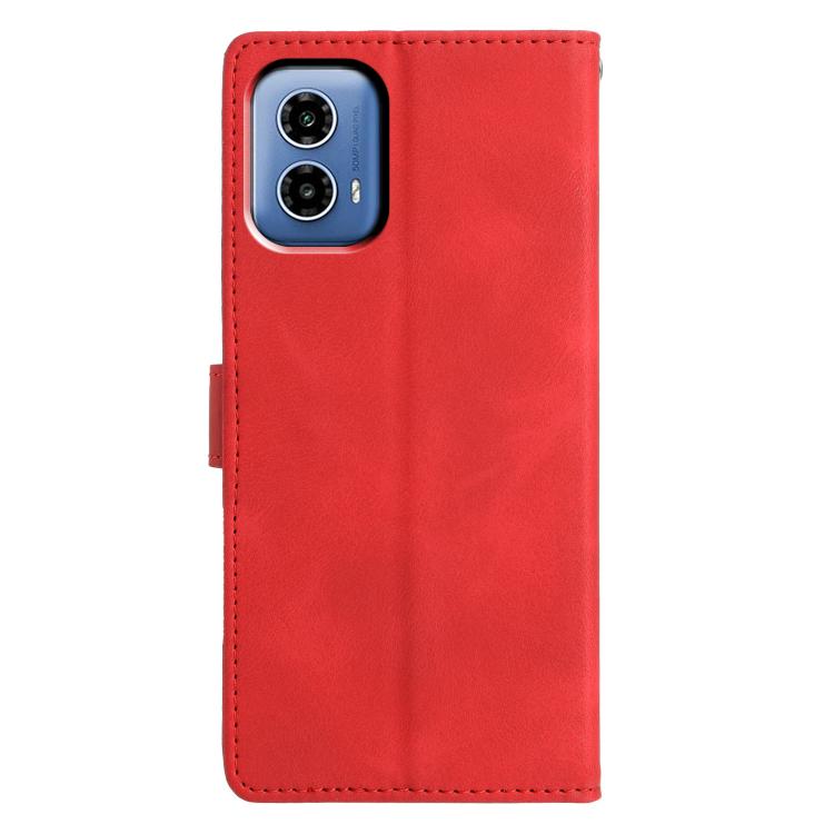 For Motorola Moto G34 Triangles Embossed Leather Phone Case