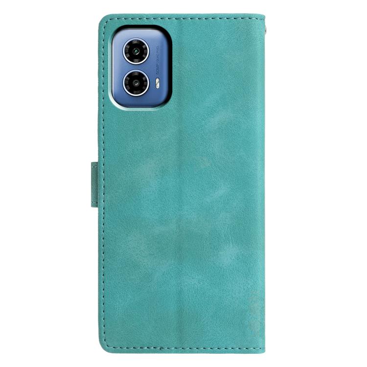 For Motorola Moto G34 Triangles Embossed Leather Phone Case
