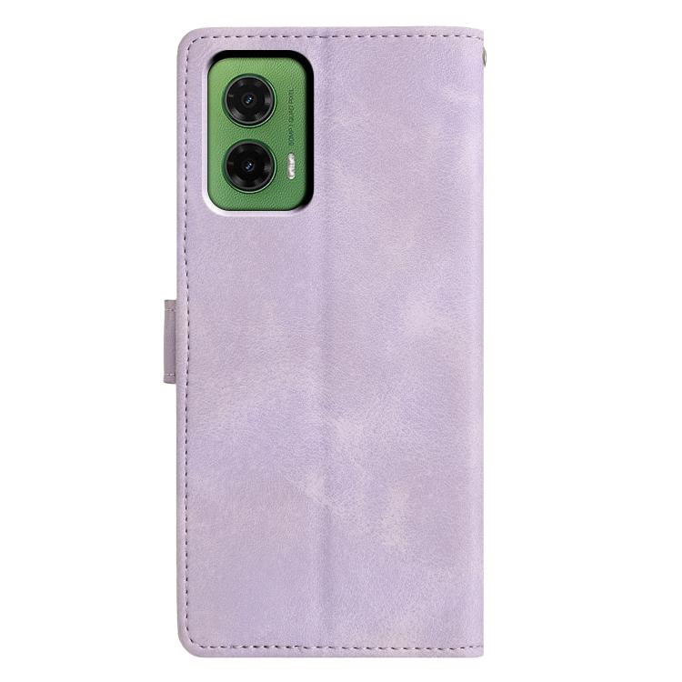 For Motorola Moto G35 Triangles Embossed Leather Phone Case