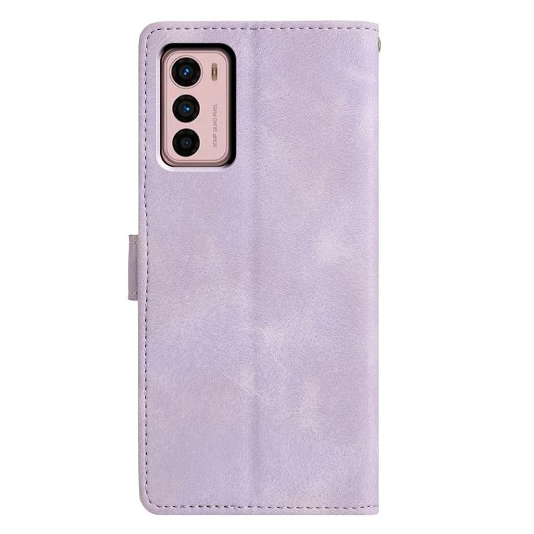 For Motorola Moto G42 Triangles Embossed Leather Phone Case