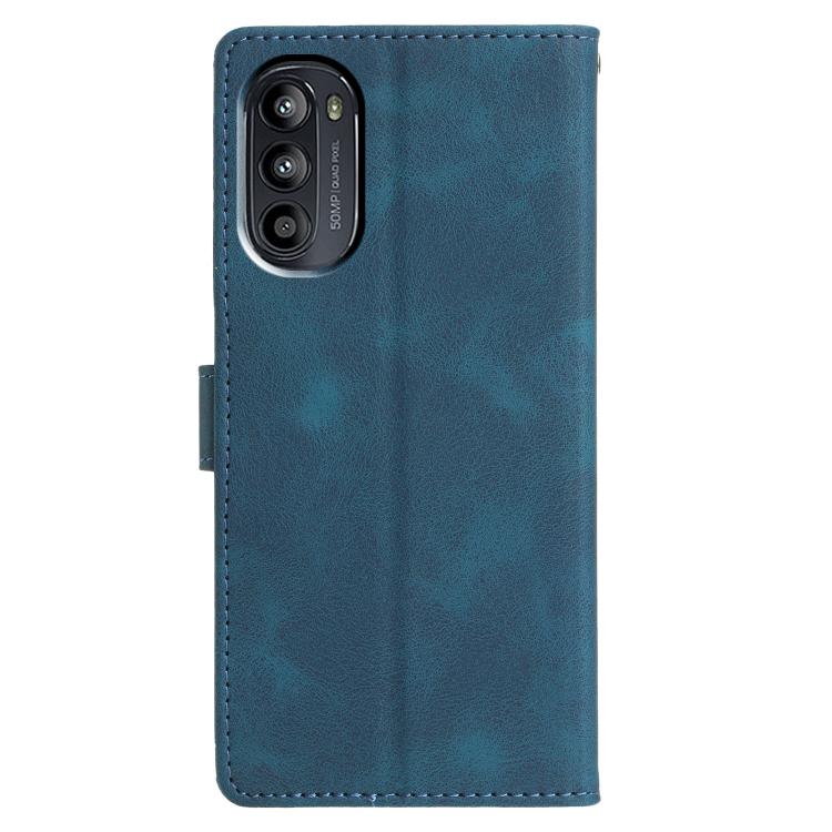 For Motorola Moto G52 Triangles Embossed Leather Phone Case