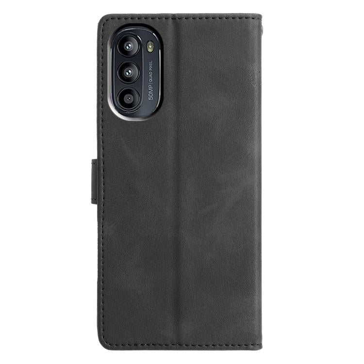 For Motorola Moto G52 Triangles Embossed Leather Phone Case