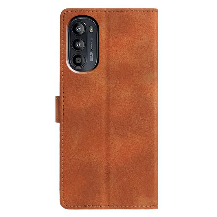 For Motorola Moto G52 Triangles Embossed Leather Phone Case
