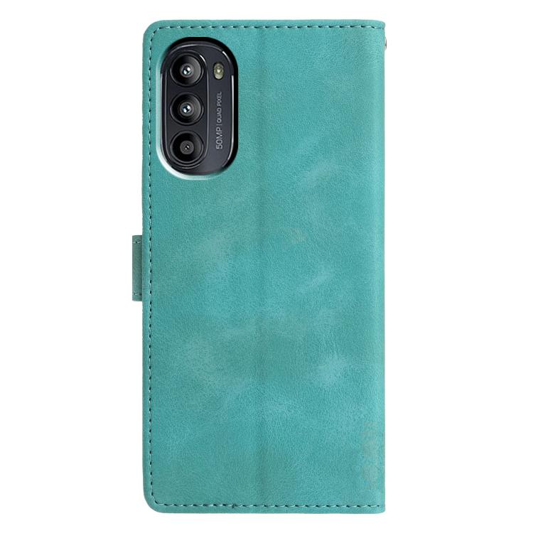 For Motorola Moto G52 Triangles Embossed Leather Phone Case