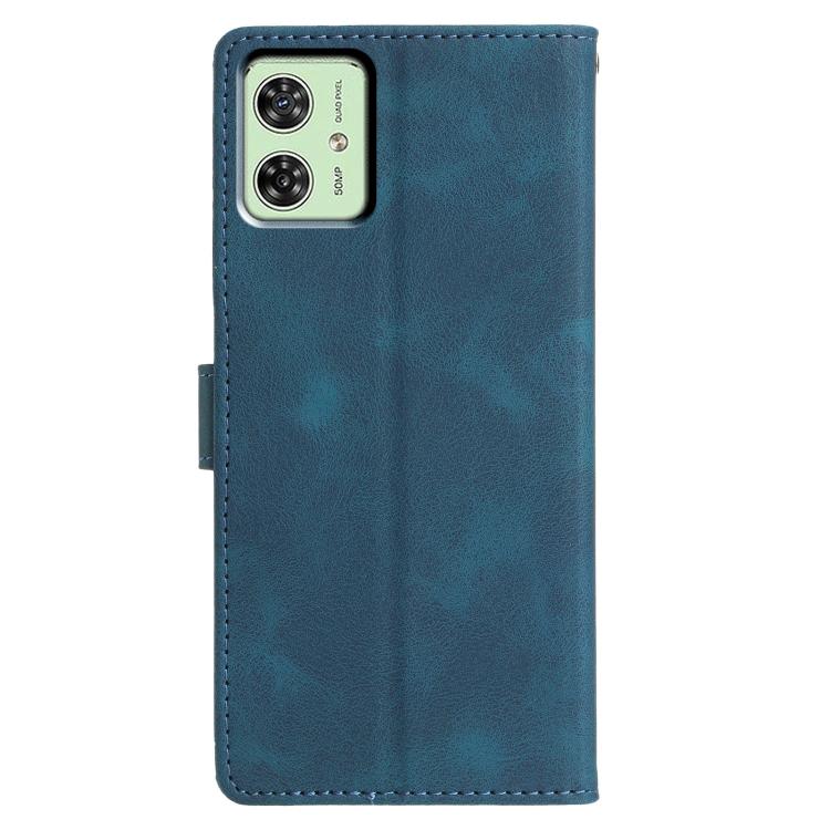 For Motorola Moto G54 Triangles Embossed Leather Phone Case