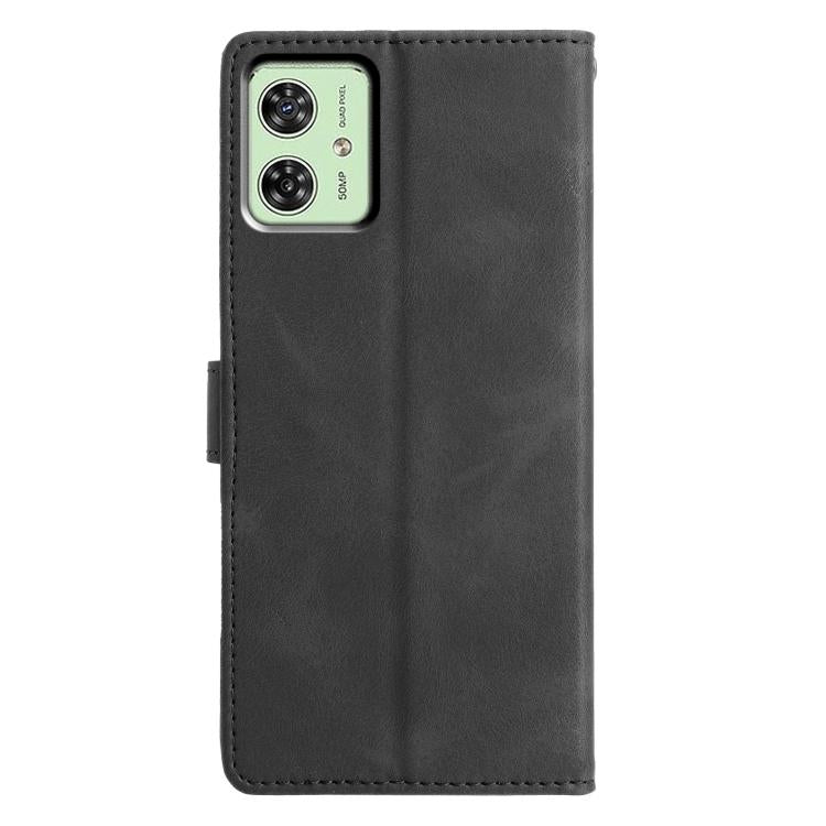 For Motorola Moto G54 Triangles Embossed Leather Phone Case