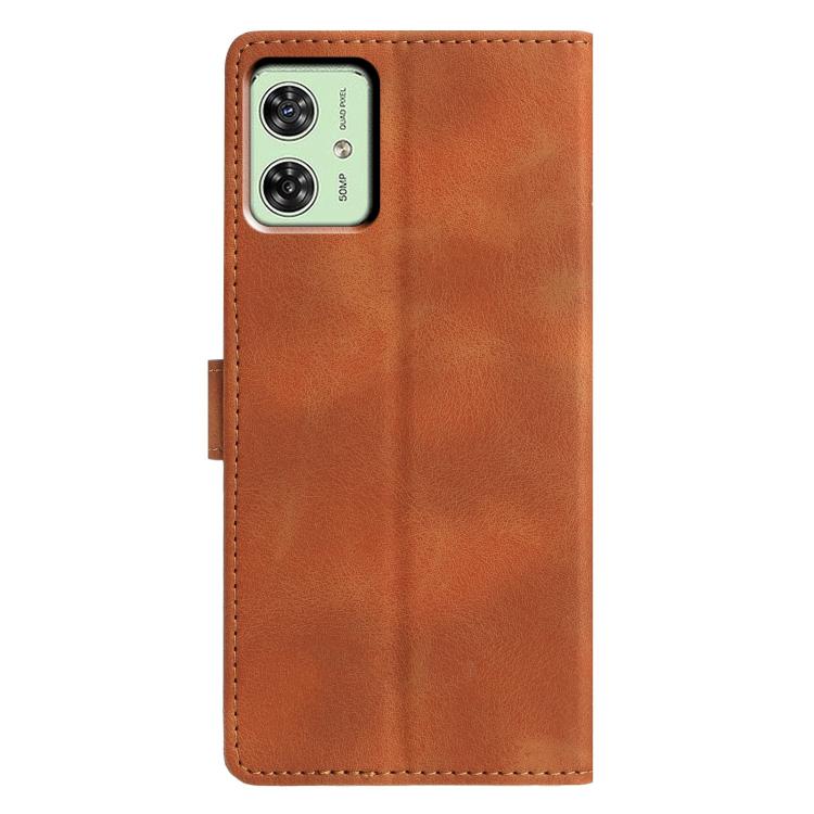 For Motorola Moto G54 Triangles Embossed Leather Phone Case