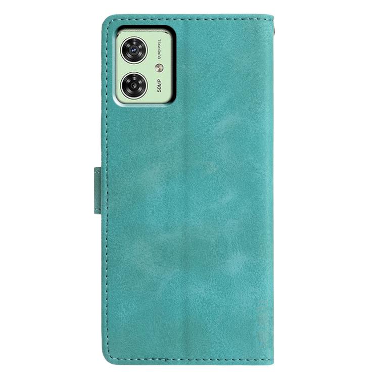 For Motorola Moto G54 Triangles Embossed Leather Phone Case