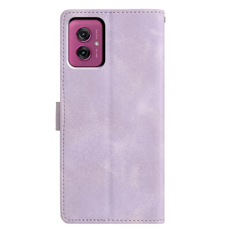 For Motorola Moto G55 Triangles Embossed Leather Phone Case