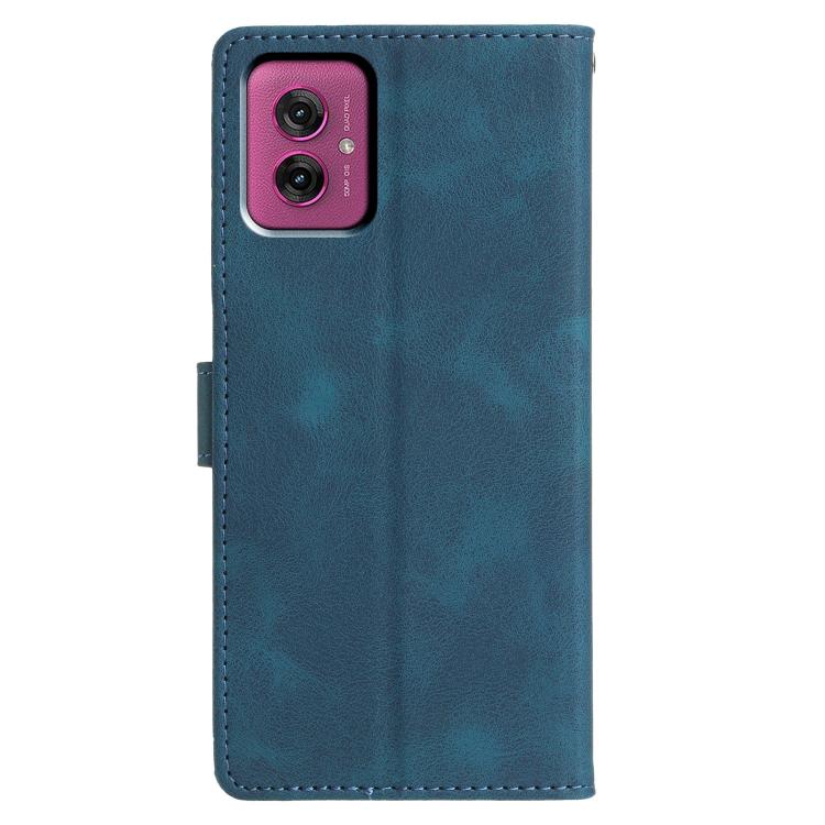 For Motorola Moto G55 Triangles Embossed Leather Phone Case