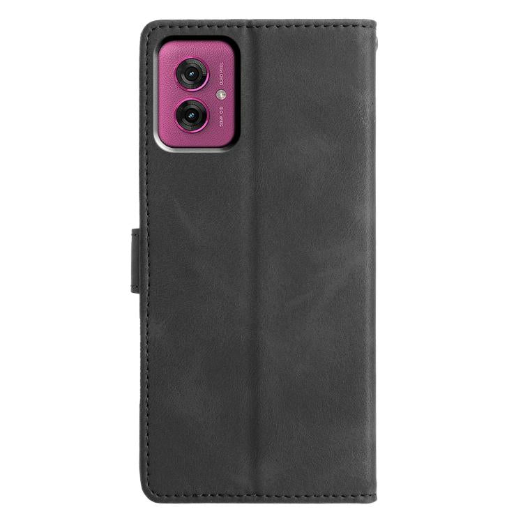 For Motorola Moto G55 Triangles Embossed Leather Phone Case