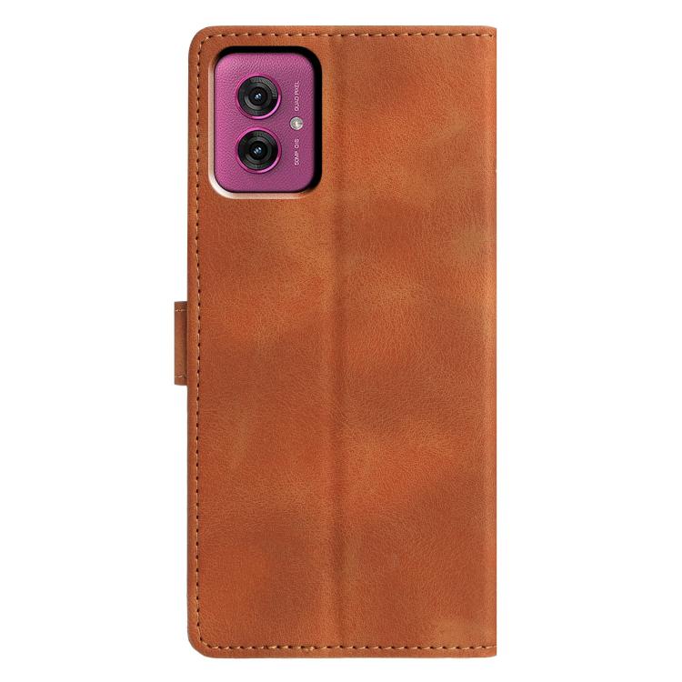 For Motorola Moto G55 Triangles Embossed Leather Phone Case