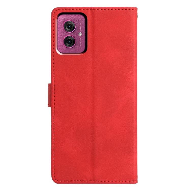 For Motorola Moto G55 Triangles Embossed Leather Phone Case