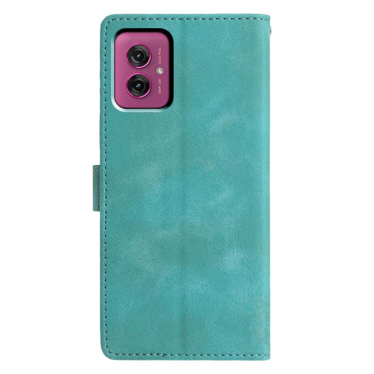 For Motorola Moto G55 Triangles Embossed Leather Phone Case