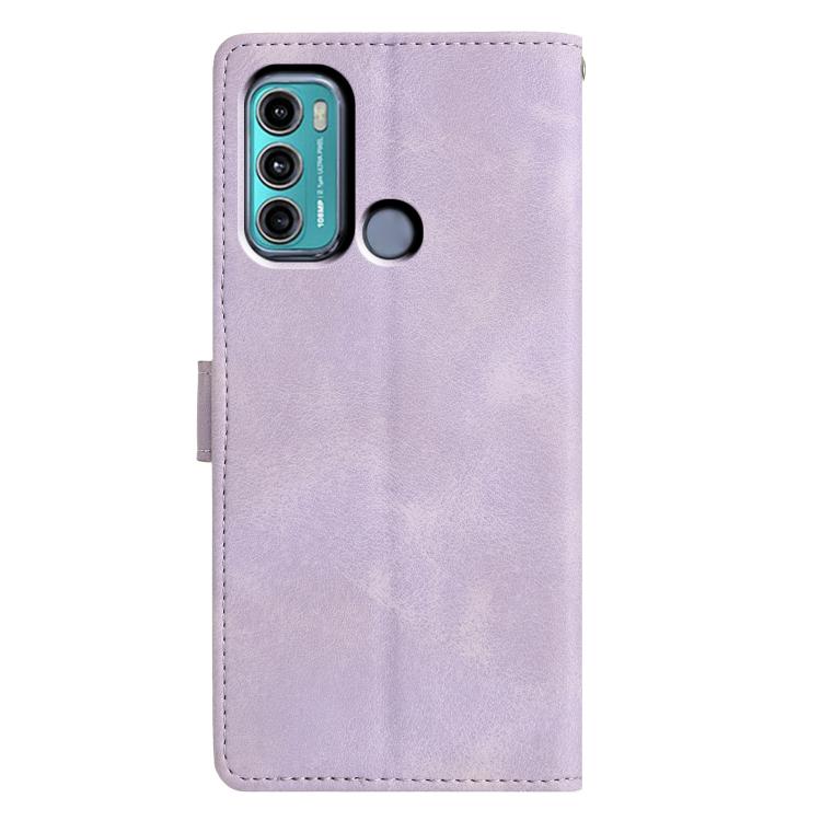 For Motorola Moto G60 Triangles Embossed Leather Phone Case