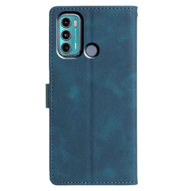For Motorola Moto G60 Triangles Embossed Leather Phone Case