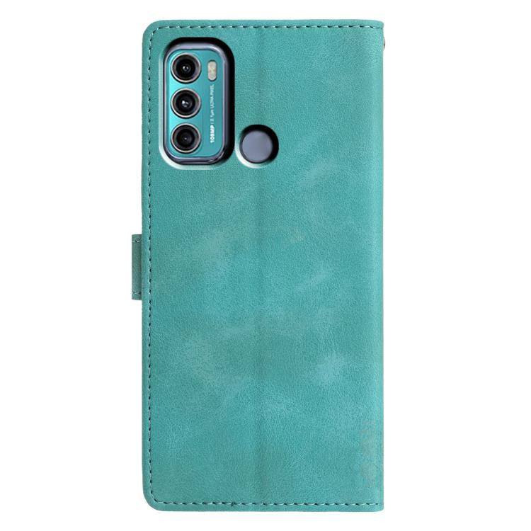 For Motorola Moto G60 Triangles Embossed Leather Phone Case