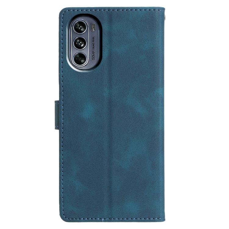 For Motorola Moto G62 5G Triangles Embossed Leather Phone Case