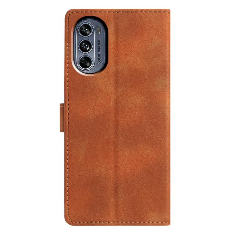 For Motorola Moto G62 5G Triangles Embossed Leather Phone Case