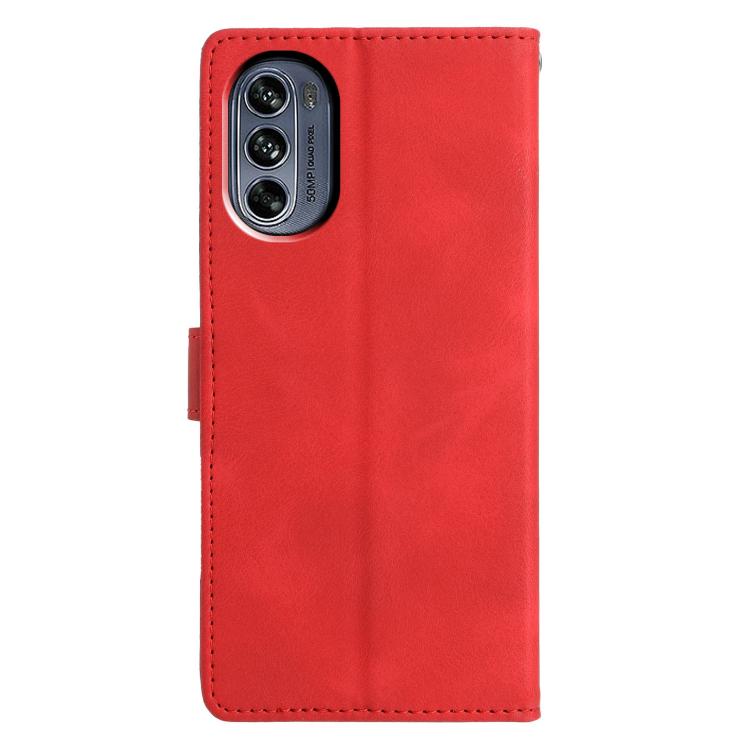 For Motorola Moto G62 5G Triangles Embossed Leather Phone Case
