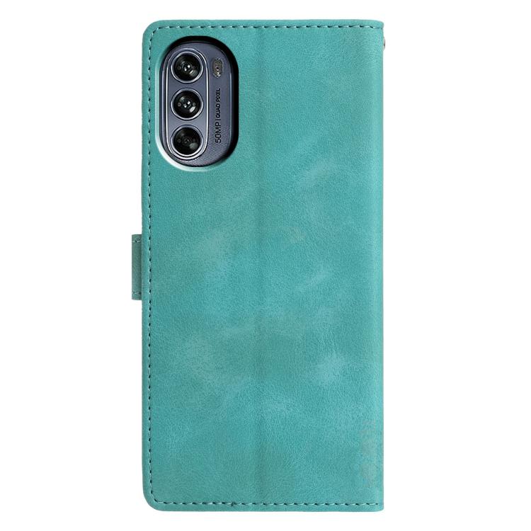 For Motorola Moto G62 5G Triangles Embossed Leather Phone Case