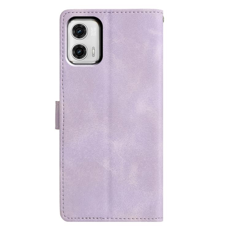 For Motorola Moto G73 Triangles Embossed Leather Phone Case