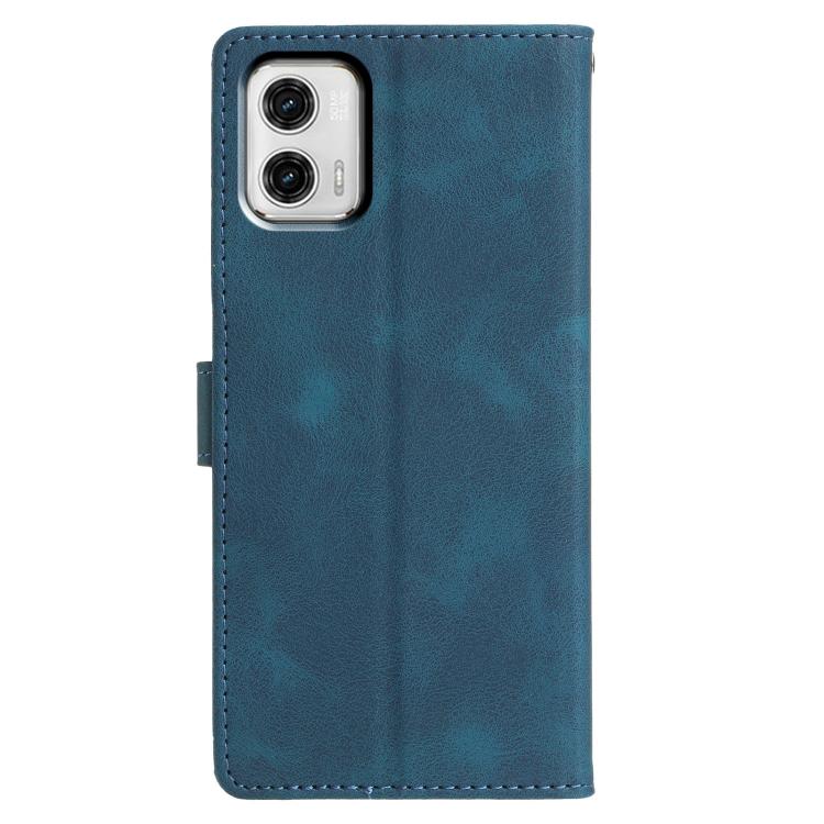For Motorola Moto G73 Triangles Embossed Leather Phone Case