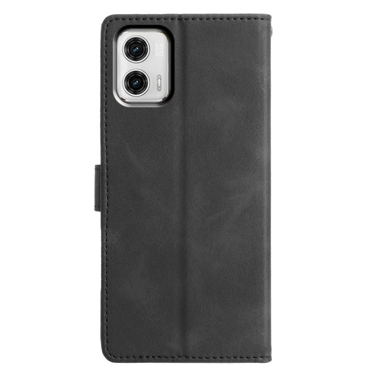 For Motorola Moto G73 Triangles Embossed Leather Phone Case