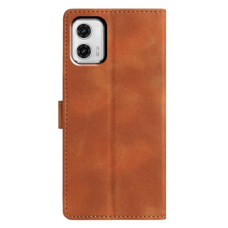 For Motorola Moto G73 Triangles Embossed Leather Phone Case