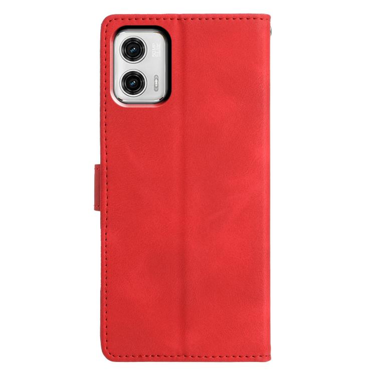 For Motorola Moto G73 Triangles Embossed Leather Phone Case