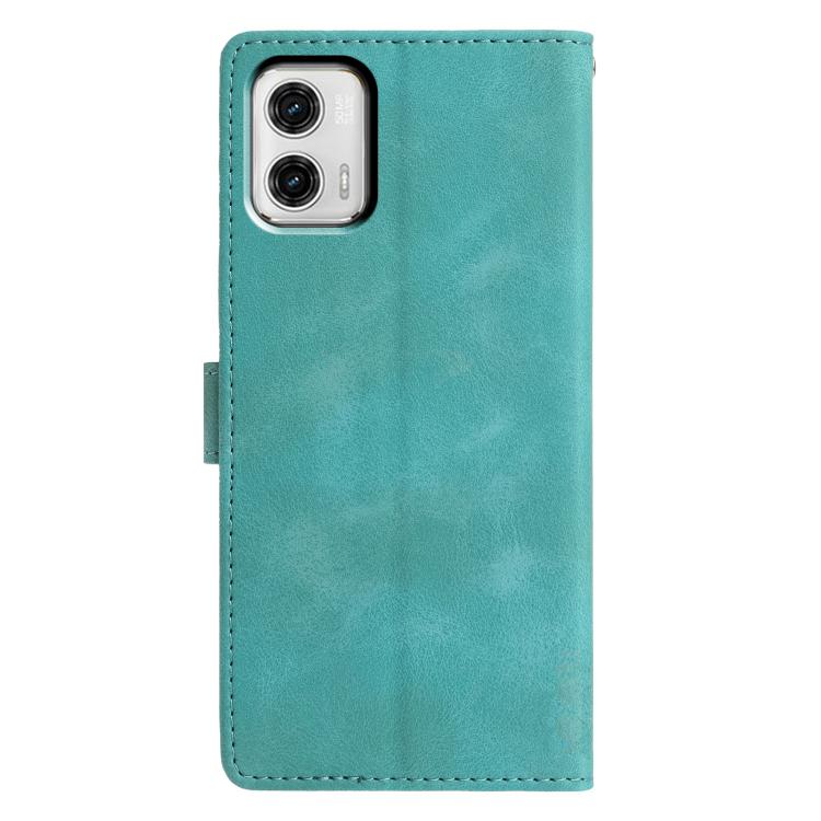 For Motorola Moto G73 Triangles Embossed Leather Phone Case