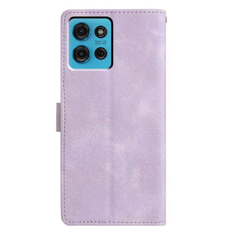 For Motorola Moto G75 5G Triangles Embossed Leather Phone Case