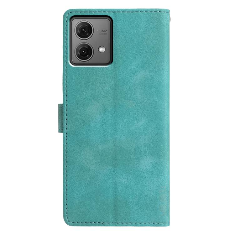 For Motorola Moto G84 Triangles Embossed Leather Phone Case