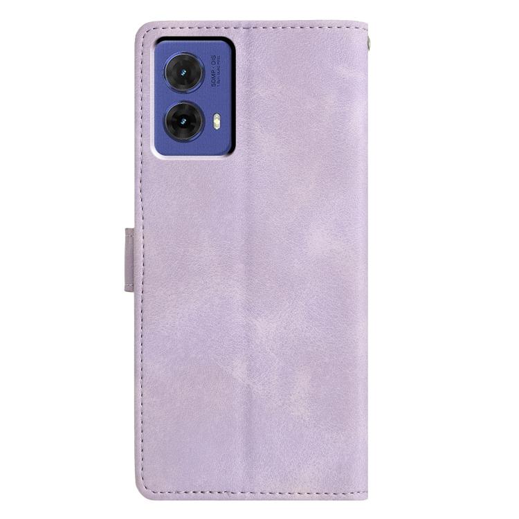 For Motorola Moto G85 Triangles Embossed Leather Phone Case