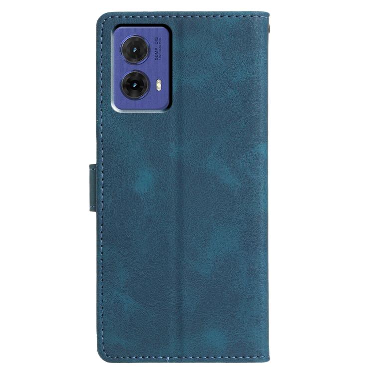 For Motorola Moto G85 Triangles Embossed Leather Phone Case