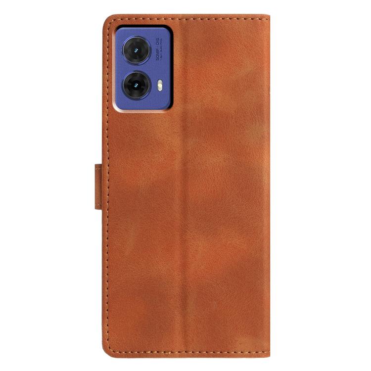 For Motorola Moto G85 Triangles Embossed Leather Phone Case