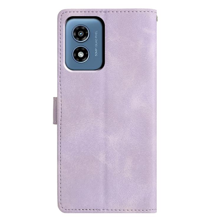 For Motorola Moto G Play 2024 Triangles Embossed Leather Phone Case